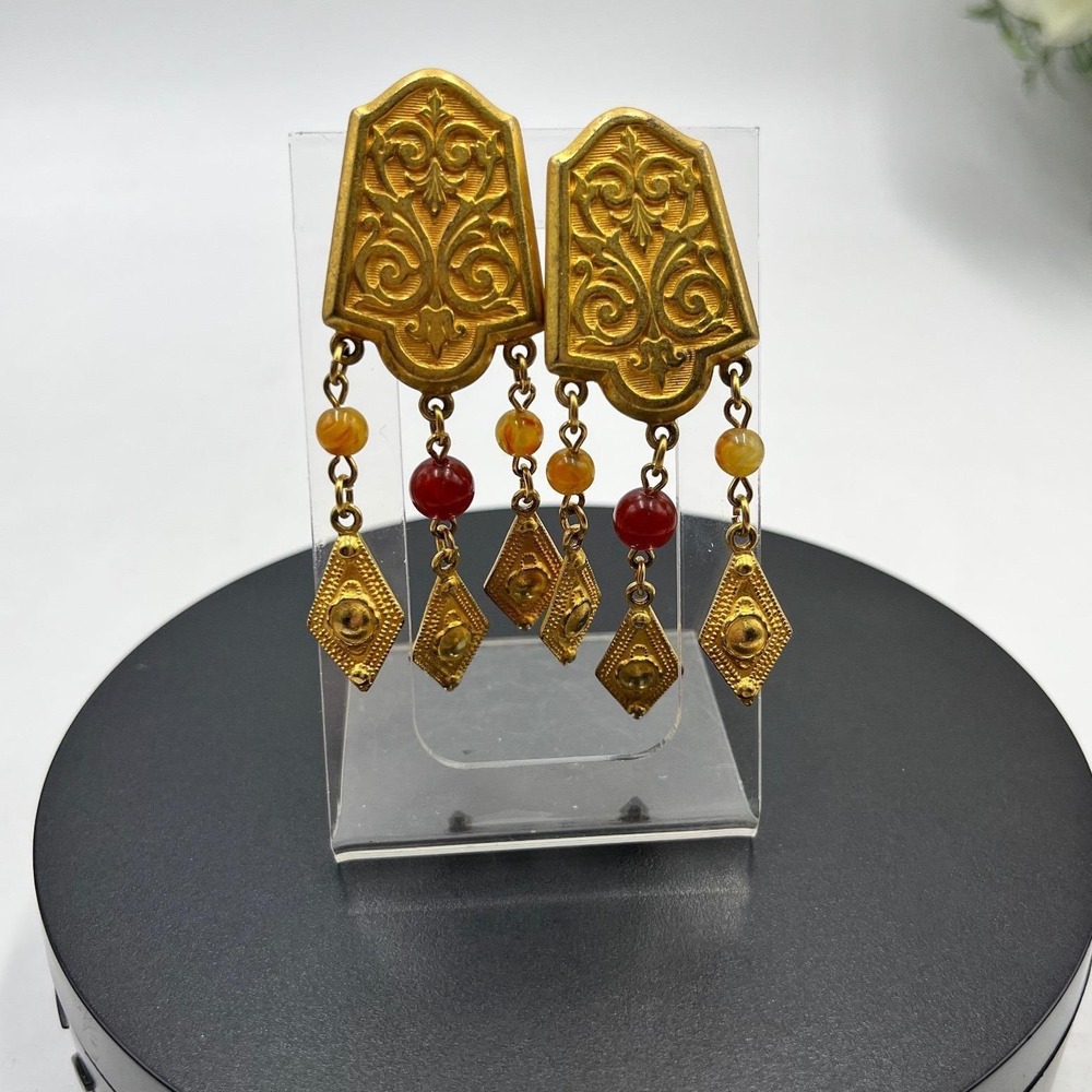 Ben-Amun Designer Moroccan Coin Artisan Collection charms Beaded clip On Earring